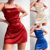 trio halloween costumes Sexy Sling Sexy V-neck Slim Skirt Multi-Color